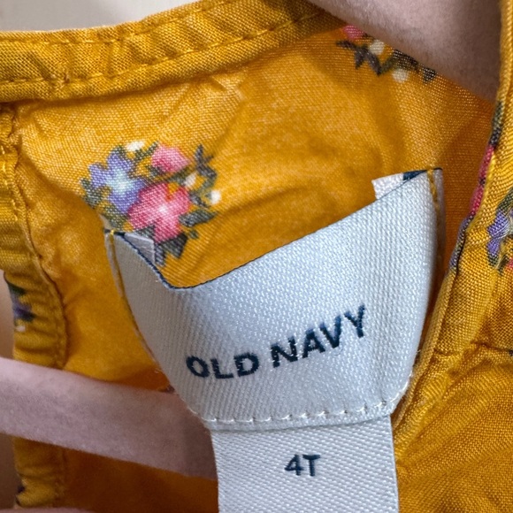 Old Navy 4T Girls Yellow Fall Floral 3/4 Sleeve Dress - Picture 4 of 6